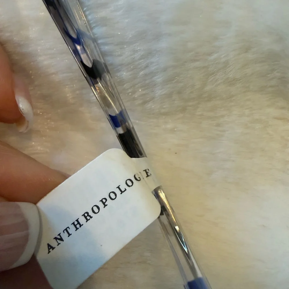 💋NWT💋Anthropologie Blue‎ and Gray Plaid Glasses SB002-001